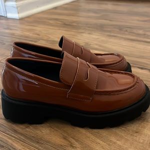 Truffle Collection chunky loafers in brown patent